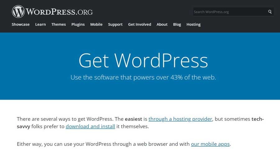 WordPress for creating websites